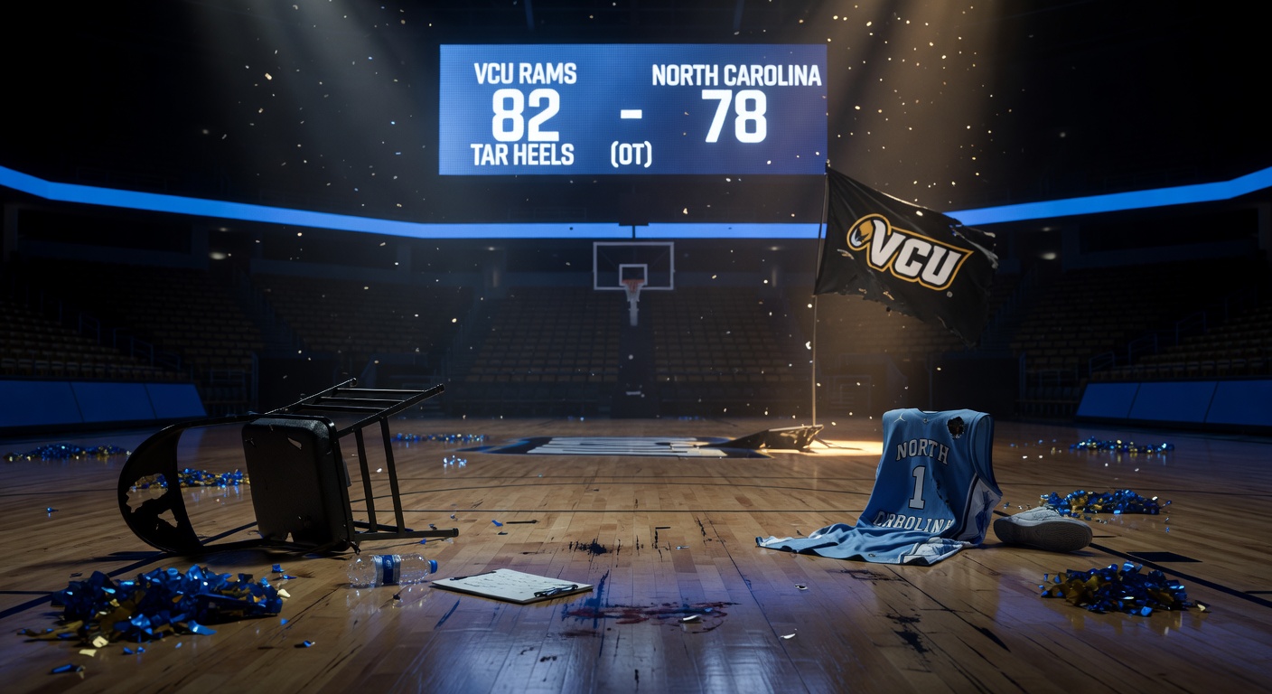 VCU overcomes 19-point deficit to defeat North Carolina 82-78 in overtime in NCAA tournament first round