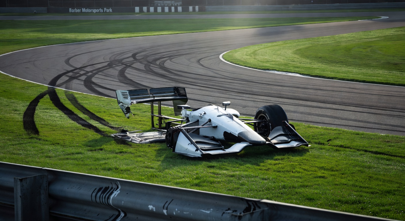 Scott McLaughlin unharmed after heavy impact in practice at Barber Motorsports Park