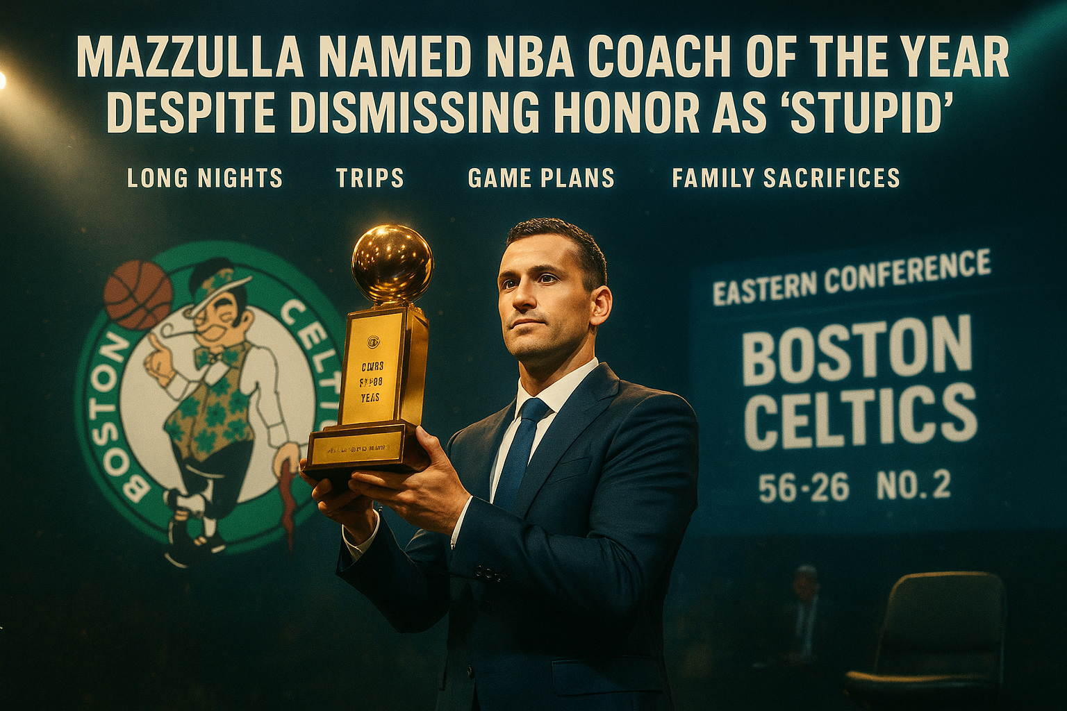 Mazzulla named NBA Coach of the Year despite dismissing honor as 'stupid'