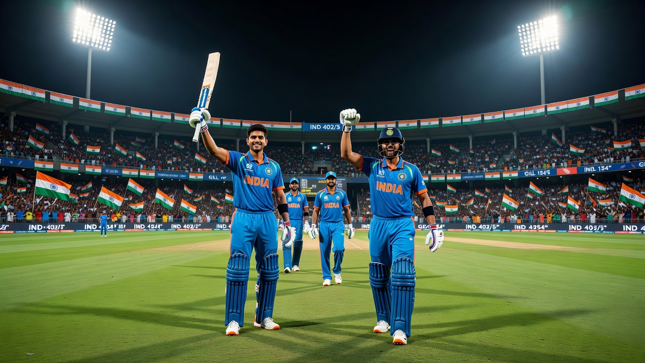 India Pile Up 402 in Lucknow as Gill, Kishan and Rohit Rewrite the Record Books