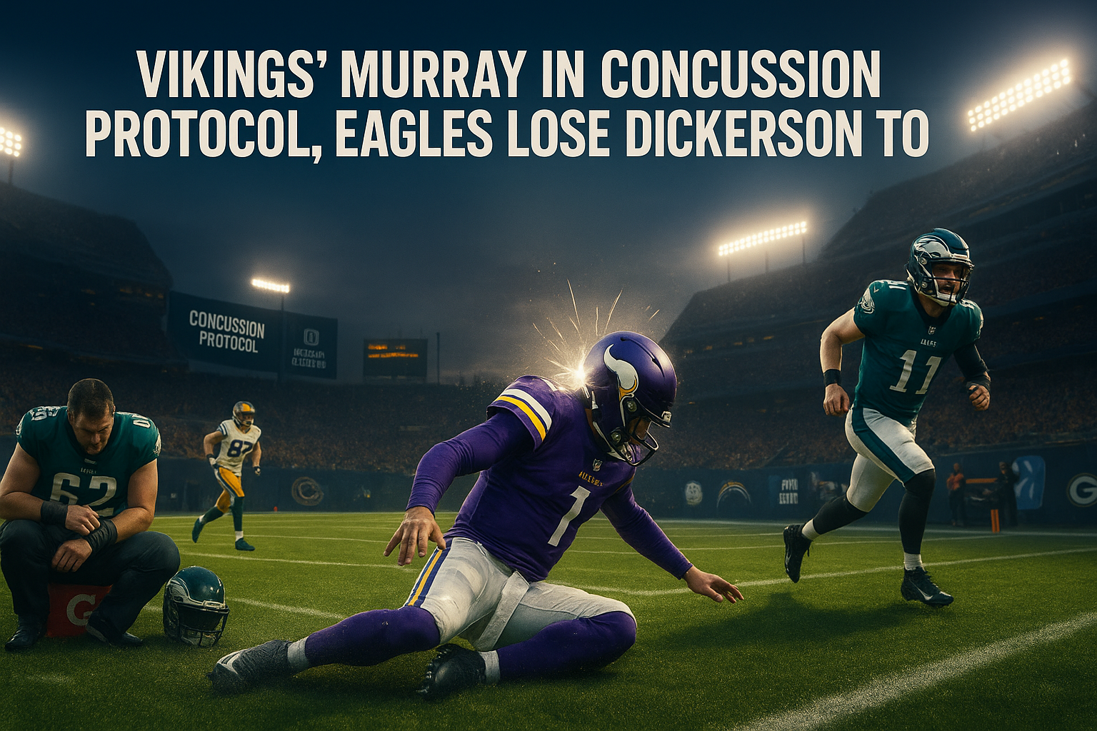 Vikings' Murray In Concussion Protocol, Eagles Lose Dickerson to IR